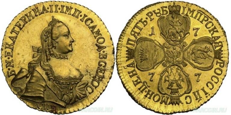  5 рублей 1777 года, Екатерина 2, фото 1 