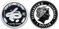  1 доллар Елизавета II. Лунар. Год Змеи. 2001 год, фото 1 