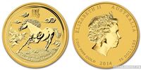  50 долларов 2014 года “Лунар II – Год Лошади”(золото, Австралия), фото 1 
