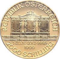 2000 Шиллингов 1989-1990 года, Венская филармония, фото 1 