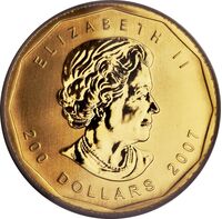  200 долларов 2007 года, Кленовый лист (уникальный дизайн), фото 1 