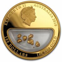  100 долларов 2010 года, Сокровища Австралии - Золото, фото 1 
