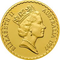  100 долларов 1997 года, Государственные цветочные эмблемы - Цветок лапы кенгуру Манглса, фото 1 