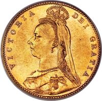  1/2 соверена 1887-1893 годов, Королева Виктория, фото 1 
