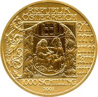  1000 Шиллингов 2001 года, Национальная библиотека, фото 1 