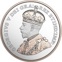  1 цент 2017 года, Дизайн маленьких листьев. Георг V. Два листа клена на реверсе., фото 1 