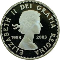  25 центов 2003 года, 50 лет коронации Елизаветы II, фото 1 