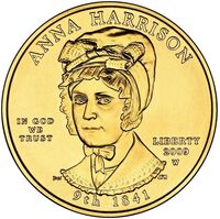  10 долларов 2009 года, Первые леди - Анна Гаррисон (1841), фото 1 
