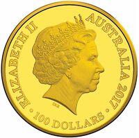  100 долларов 2017 года, 10-я годовщина Кенгуру на закате, фото 1 