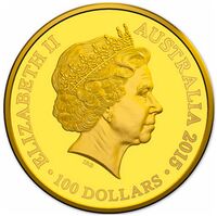  100 долларов 2015 года, Дольше всех правящий монарх Содружества - Елизавета II, фото 1 