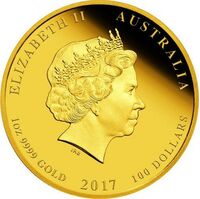  100 долларов 2017 года, Год петуха - цветная, фото 1 