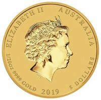  5 долларов 2019 года, Год свиньи - цветная, фото 1 