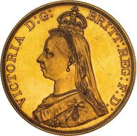  5 фунтов 1887 года, 50 лет правления Королевы Виктории, фото 1 