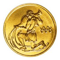  25 рублей 2003 год (золото, Водолей), фото 1 
