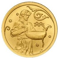  25 рублей 2005 год (золото, Водолей), фото 1 
