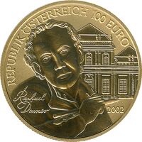 100 Евро 2002 года, Художественные сокровища - Рафаэль Доннер, фото 1 