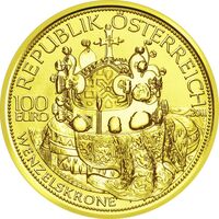  100 Евро 2011 года, Корона святого Вацлава, фото 1 