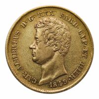  20 Лира 1849 года, Сардиния. Карло Альберто, фото 1 