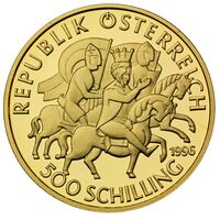  500 Шиллингов 1996 года, 1000 лет Австрии, фото 1 