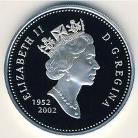  1 доллар 2002 года, 50 лет правлению Королевы Елизаветы II. Серебро, фото 1 