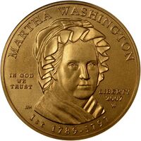 10 долларов 2007 года, Первые леди - Марта Вашингтон (1789–1797), фото 1 