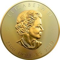  2 500 долларов 2019 года, 40 лет золотому кленовому листу, фото 1 