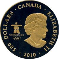  500 долларов 2010 года, XXI зимние Олимпийские Игры, Ванкувер 2010, фото 1 