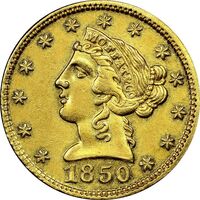  5 долларов 1850 года, Моффат и компания, фото 1 
