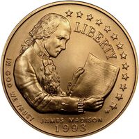  5 долларов 1993 года, Билль о правах, Джеймс Мэдисон, фото 1 