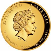  100 долларов 2018 года, Год собаки - High Relief Proof, фото 1 