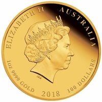  100 долларов 2018 года, Год собаки - цветная, фото 1 