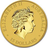  15 долларов 2009 года, Австралийский журавль. Золото, фото 1 