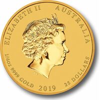  25 долларов 2019 года, Год свиньи - Пертский монетный двор, фото 1 