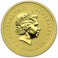  5 долларов 2004 года, Год обезьяны - цветная, фото 1 