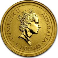  5 долларов 1993-1994 годов, Белохвостый валлаби, фото 1 