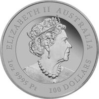  100 долларов 2021 года, Год быка. Платина, фото 1 