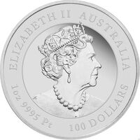  100 долларов 2022 года, Год тигра. Платина, фото 1 