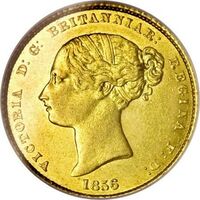  1/2 соверена 1855-1856 годов, Виктория, фото 1 