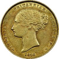  1/2 соверена 1856 года, Виктория - шаблон, фото 1 