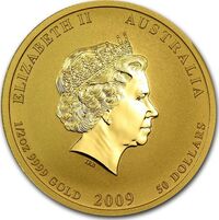  50 долларов 2009 года, Год быка - цветная, фото 1 