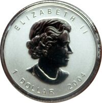  1 доллар 2004 года, Кленовый лист. Серебро, фото 1 