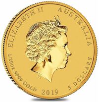  5 долларов 2019 года, Год свиньи - Пертский монетный двор, фото 1 