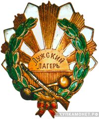  Знак призера Лужского военно-спортивного лагеря ОСОАВИАХИМа, знаки добровольных обществ и общественных организаций, фото 1 