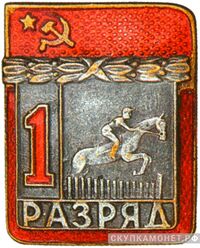  Квалификационный спортивный знак «1 разряд» Конный спорт, спортивные знаки и жетоны, фото 1 