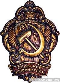  Должностной нагрудный знак сельского исполнителя с 1926г., фото 1 