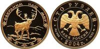  100 рублей 2004 год (золото, Северный олень), фото 1 