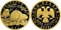  100 рублей 2008 год (золото, Речной бобр), фото 1 