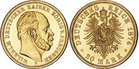  20 марок Вильгельм I. Пруссия. 1874-1888, фото 1 