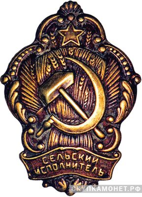  Должностной нагрудный знак сельского исполнителя с 1926г., фото 1 