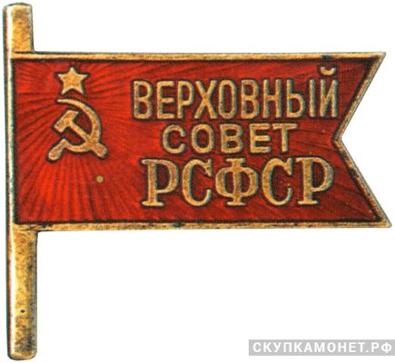  Жетон «Депутат ВС РСФСР», знаки и жетоны членов ЦИК и депутатов Верховных Советов, фото 1 